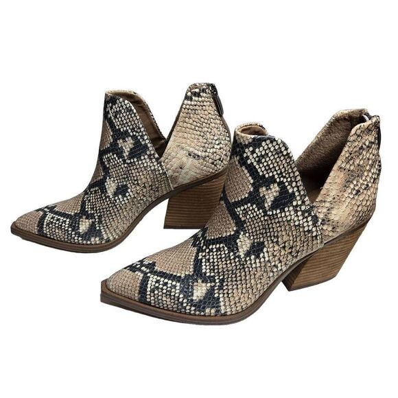 Steve Madden Camryn Ankle Boot Tan Snake Print Size 8 - Picture 9 of 12